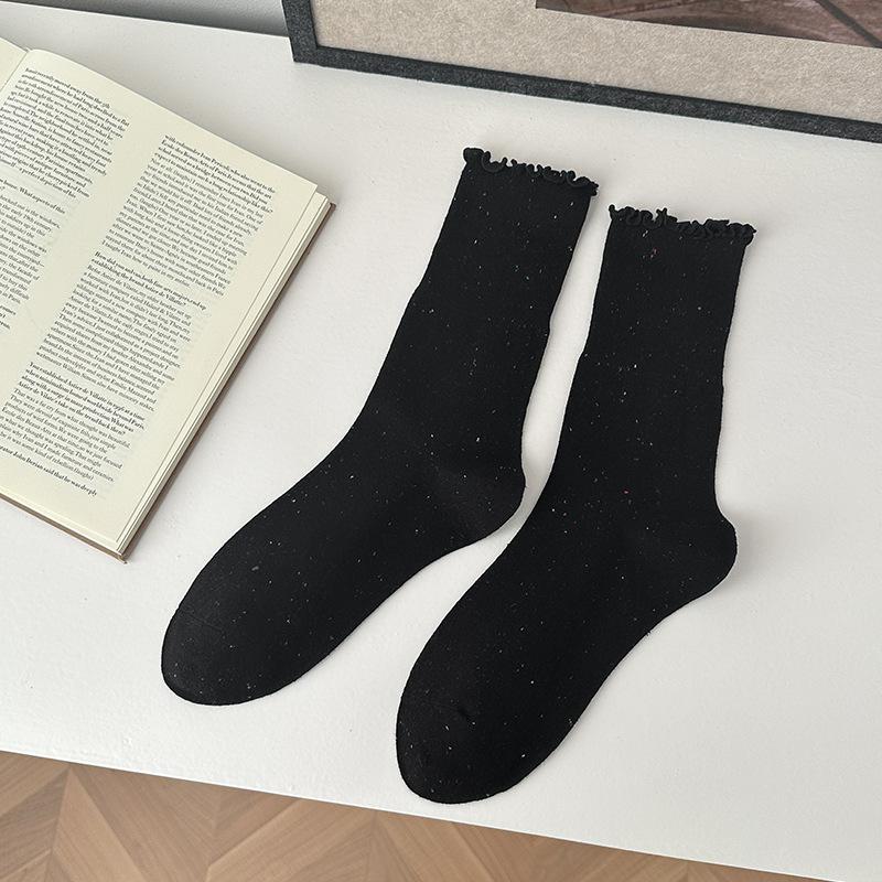 Female Spring and Autumn Fashion New Agaric Lace In The Tube Pile Pile Cotton Socks