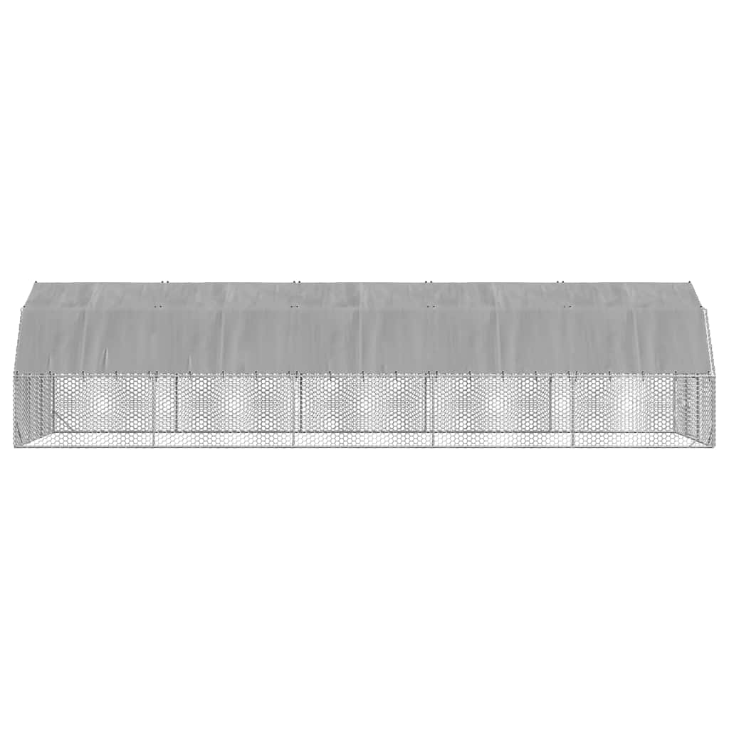 Vidaxl Gabbia con Tetto 2,5X10X2,25 M Acciaio Zincato