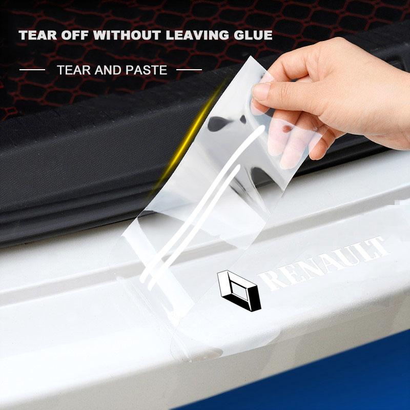 4Pcs Car Threshold Protector Transparent Decorative Badge 3D Sticker For Renault Dacia Koleos 1 Clio Laguna 2 Megane 2 3 Duster Logan Captur