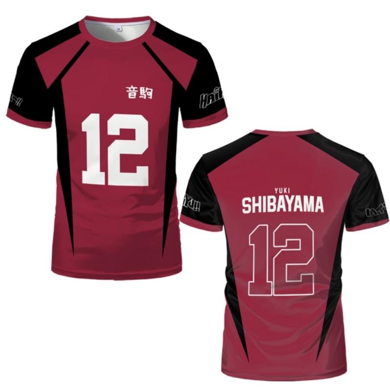 Anime Haikyuu Nekoma Jersey Uniform T-shirt Kozume Tetsurou Kuroo Cosplay Costume High School Volleyball Club Men Sportswear Tee