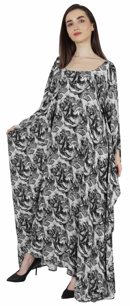 Moomaya Long Kaftan Maxi Dress For Women  s Kimono Sleeves Beachwear Cover Up Plus Size