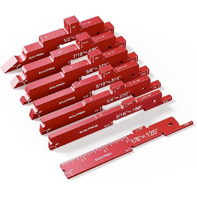 Router Setup Blocks Woodworking 7pcs Aluminum Precision Router Table Set Up Bars for Woodworking & Routers Setup Bars Woodworking Setup Thickness,