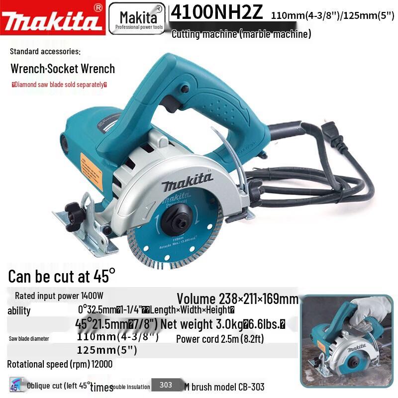 

Makita 1400W Electric Stone Cutter CN plug (adapter included)