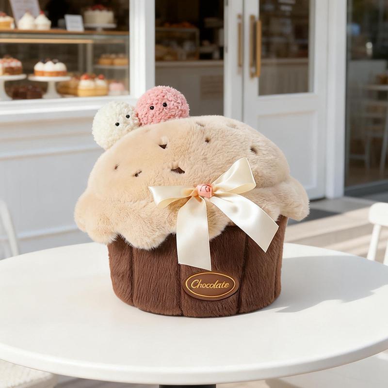 Cute Rose Bear Plush Toy Stuffed Animal Doll Bear in the Cupcakes Funny Two-in-One Valentines Day Birthday Anniversary Present