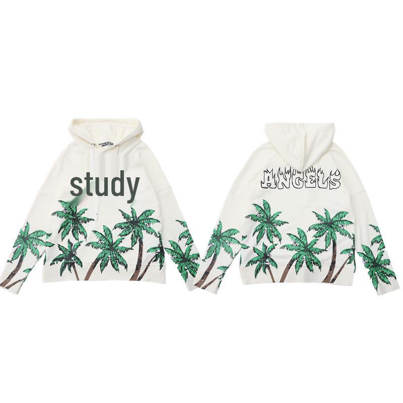 Bluza z kapturem Unisex Angel Palm Color Block z bawełny frotte