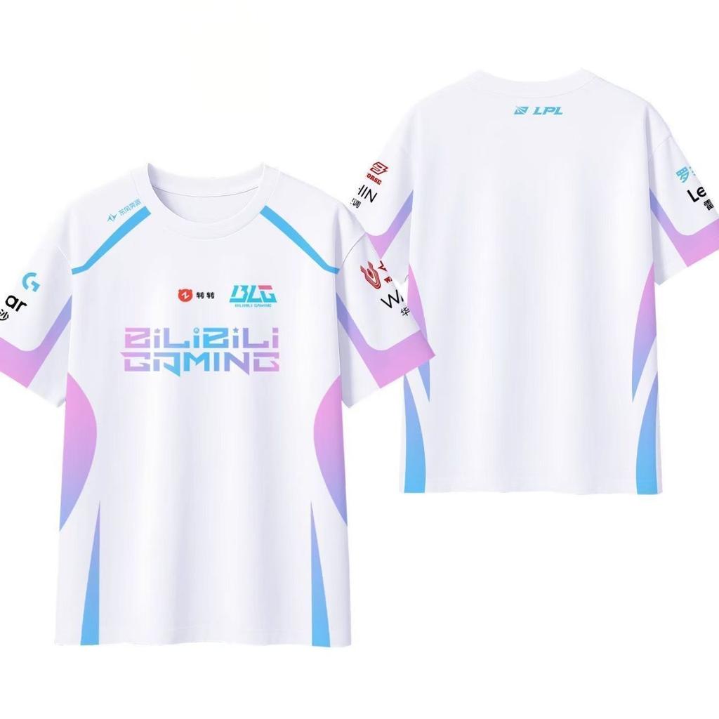 League of Legends BLG Uniform Trikot E-Sport T-Shirts LPL Fans ESports Spiel Support T-Shirts Unisex Kurzarm Oberteile T-Shirt