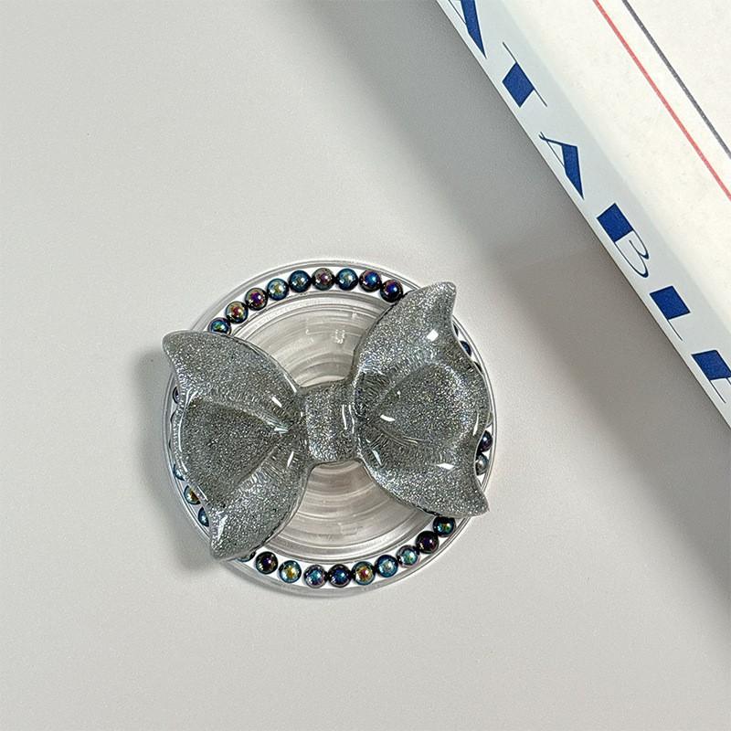 

Magnetic Magsafe Adhesive Phone Airbag Bracket Bow Sparkling Powder Korean Ins Style Female Lazy Ring Buckle