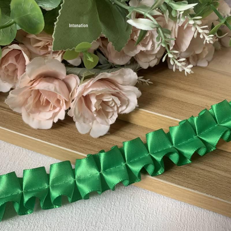 2.5cm Colorful Polyester Pleated Lace I-beam Badge Holder & DIY Card Holder Accessory