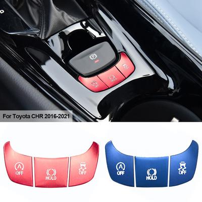 3 stuks Auto Versnellingspookpaneel AC Knop UIT HOUDER Afdekking Schakelaar Frame Sierlijst Aluminiumlegering Voor Toyota CHR 2016 2017 2018 2020 2024