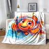 1pc, Vibrant Clownfish Watercolor Art Blanket - Seasonal Decorative Throw for Home, Soft Flannel Throw Blanket - Versatile & Cozy for Bedroo