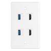 2 HDMI Female To Female Buckle 2USB Buckle Wall Plate Panel for Home Hotel