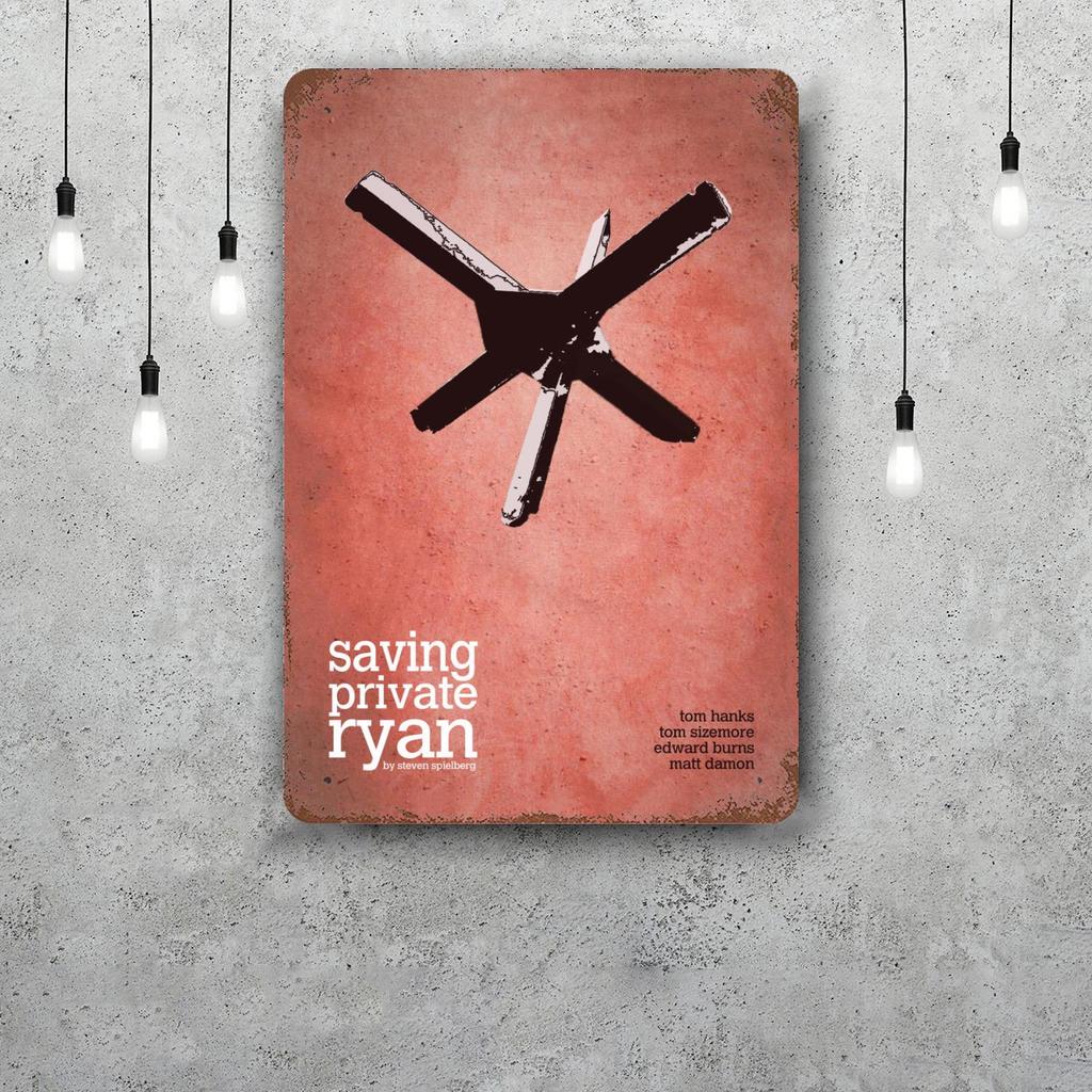 Saving Private Ryan Movie Decor Poster Vintage Tin Sign Metal Sign Decorative Plaque for Pub Bar Man Cave Club Wall Decoration