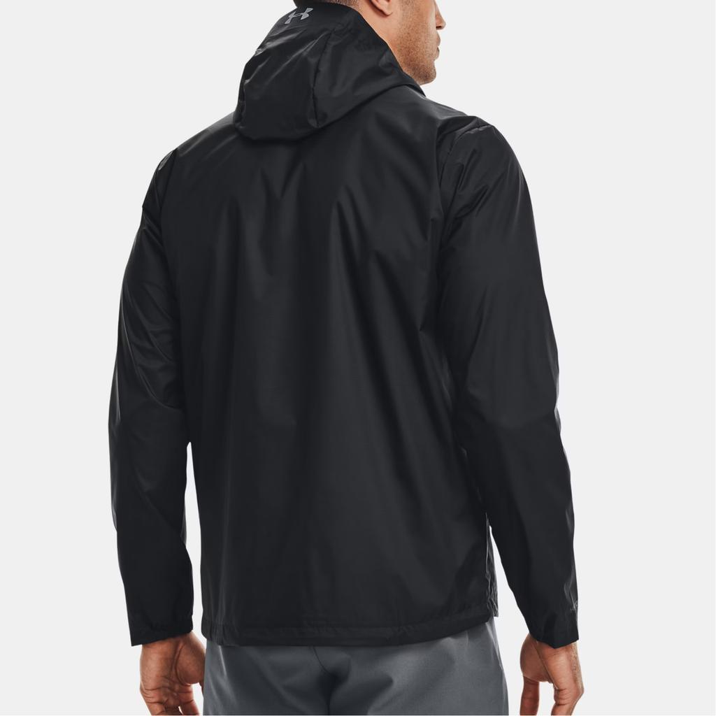 Under Armour Logo Print Zip-Up Hooded Long-Sleeve Jacket Men Jacket Black 1321439-002