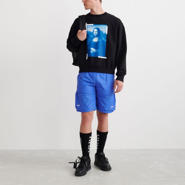 Off-White Monalisa Over Crewneck Black Men Tops OMBA058C99FLE0031045