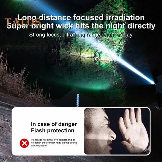 LED Flashlight Super Bright Digital Display IPX65 Waterproof Rechargeable Zoomable Outdoor Emergency Use Tactical Torch Light