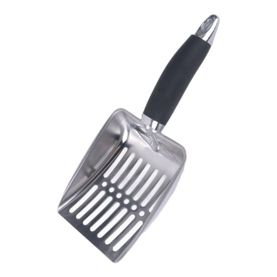 Cat Litter Scoop Stainless Steel Mesh Scooper Metal Kitten Poop Sifting Shovel with Rubber Handle for Cat Litter Box