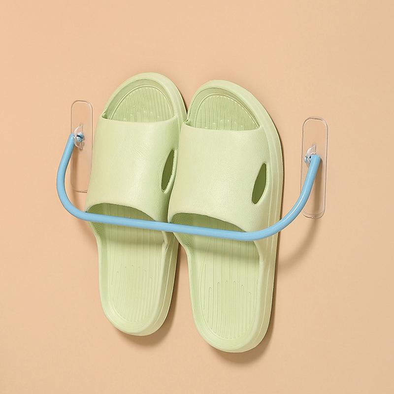 Wall Mounted Shoe Rack Foldable Shoes Hanger Slippers Drain Storage Rack Shelf