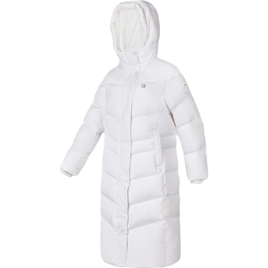 

FILA Official 2023 Winter New Long Down Jacket Basic Fitness Sports Hoodie Women outerwear Jade-White A11W341909FWT XXL