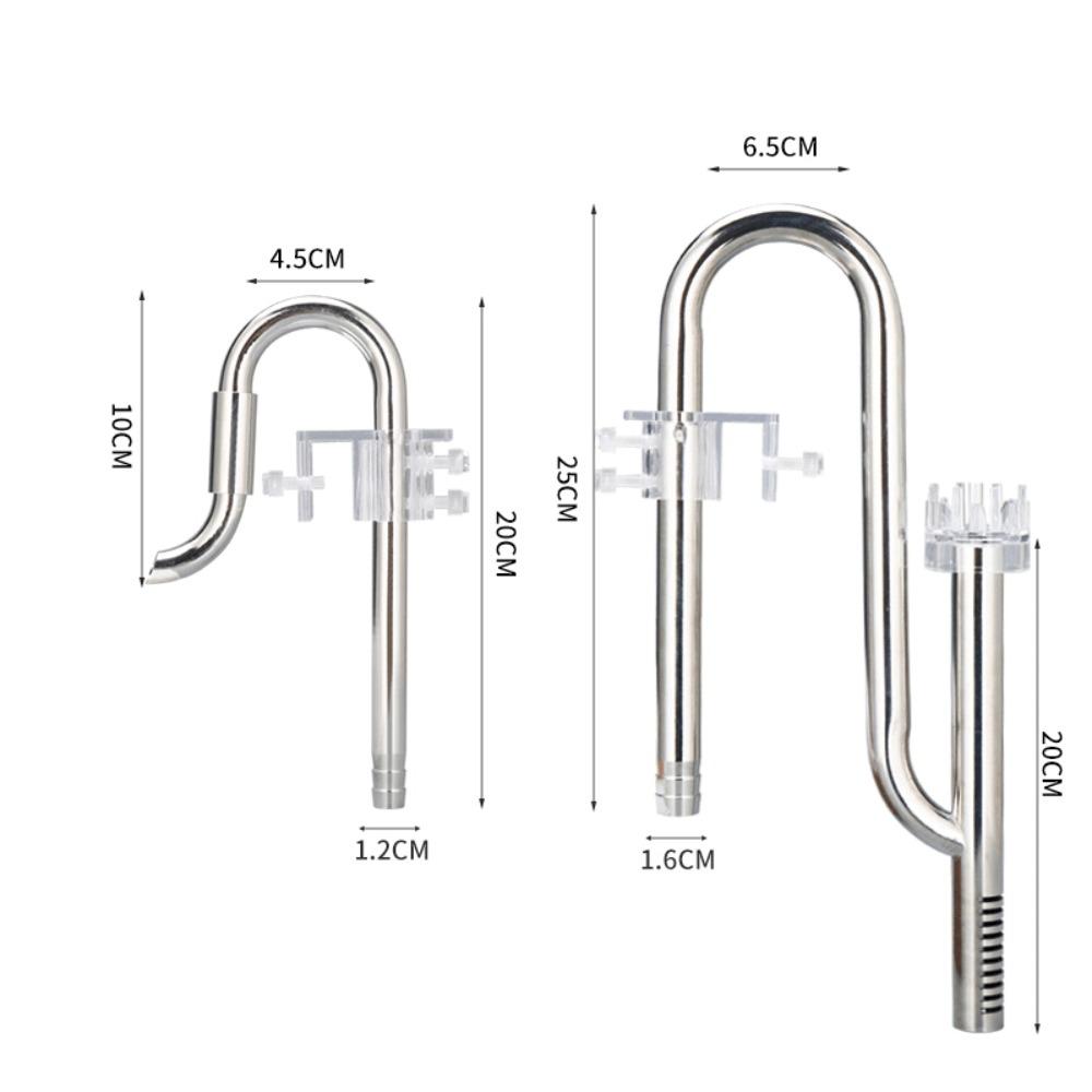 12/16mm Inflow Outflow  Pipe 360 Degree Rotation Stainless Steel Extension Tube  Aquarium