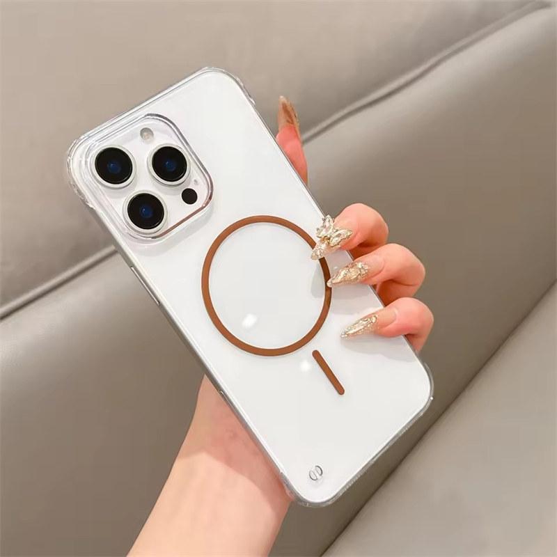 Slim Frameless Clear Hard PC For Magsafe Case For iPhone 16 15 14 13 12  Pro Max Plus Cooling Magnetic Wireless Charging Cover