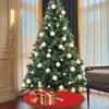 76cm Reversible Christmas Tree Mat Waterproof Round Floor Protection Mat Red and Green Floor Rug Christmas Tree Floor Protector