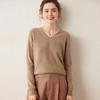 2025 Autumn/Winter Women's V-Neck Cashmere Sweater - Loose Fit, Thin Base Layer, Solid Color