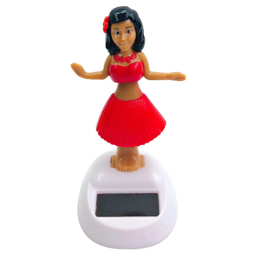 Solar Powered Hawaii Girl Dancing Toys Shaking Bobble Head Hawaii Swinging Animated Girl Doll Car Dashboard Decoration