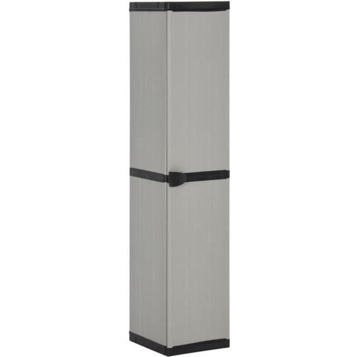 Storage Cabinet - vidaXL - 340985 - Grey/black - 3 Shelves - 34x40x168cm