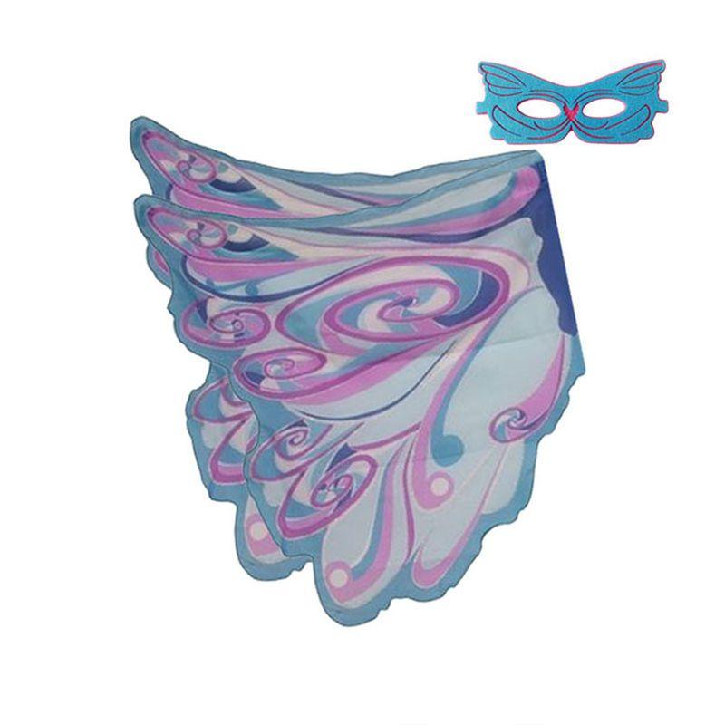 Halloween Childrens Butterfly Wings Cape Cloak With Mask Elf Dress Up Costume