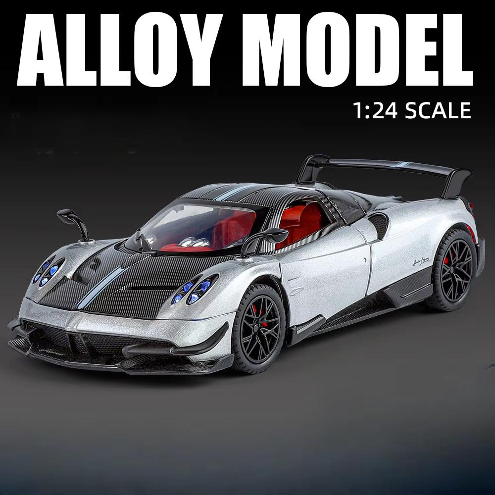 

Новый 1:24 Pagani Huayra BC Модель автомобиля Игрушки Литой сплав Амортизация Инерционный звук Свет Моделирование гоночный автомобиль Подарок для мальчика серебряный