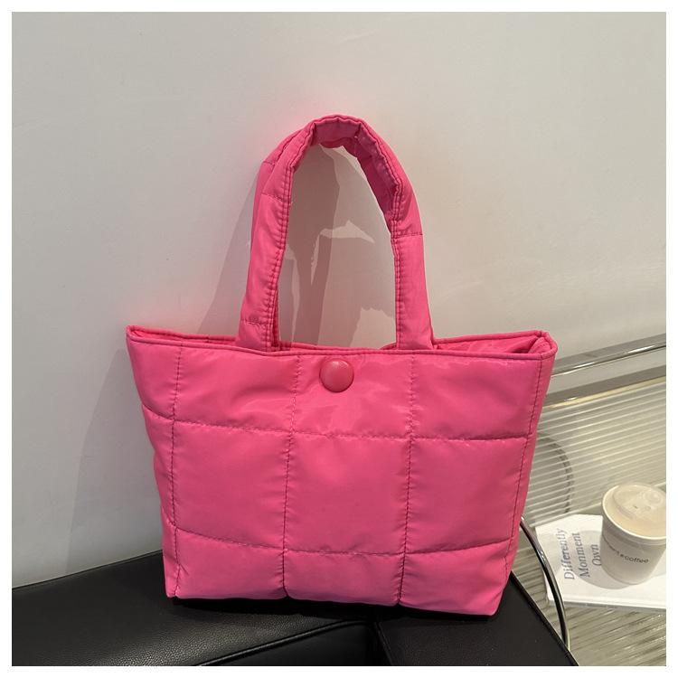 

Хлопковая одежда вышивальная нить квадратная большая вместимость новая повседневная рабочая сумка-тоут на плечо женская роза розовый