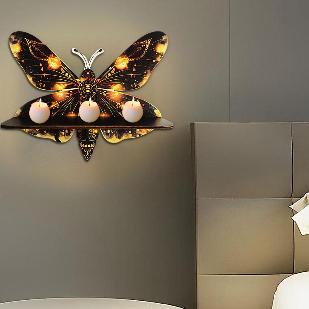1pc, Bohemian style wall shelf dream butterfly wooden crafts, living room farmhouse bathroom decoration