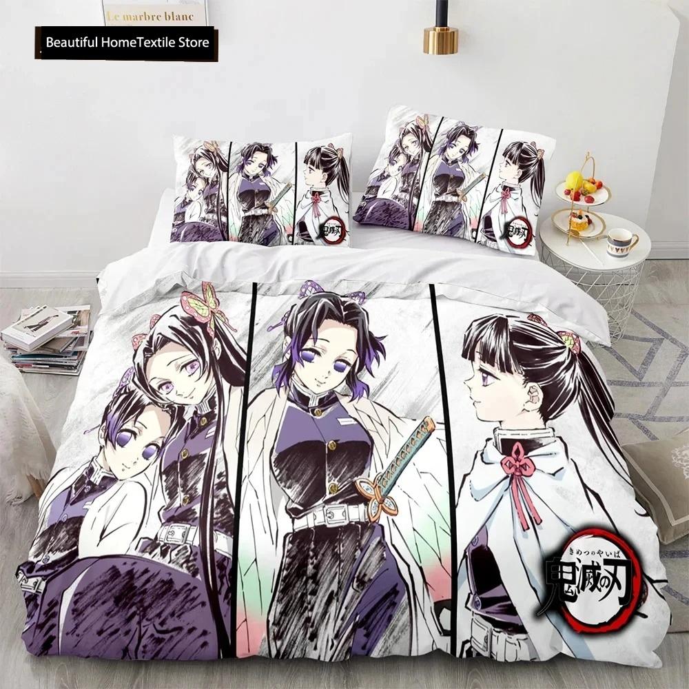 Demon Slayer 3d Bedding Set Anime Duvet Cover Pillowcases Single Twin Full Queen King Size Boys Girls Boys Gift Home Decor