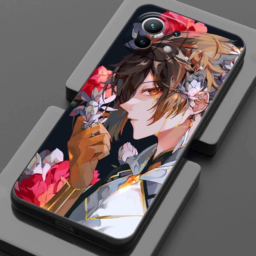 Phone Case for Xiaomi Mi 11 Lite 5G NE 11i 11X 11T 12 Pro Poco  F3 X3 GT X4 NFC Pro Cases Cover Anime Genshin Impact Flower Game