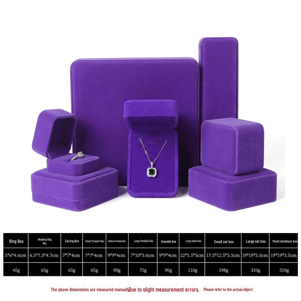 Velvet Jewelry Box with Rounded Corners - Ring, Necklace, Bracelet, Earring Storage