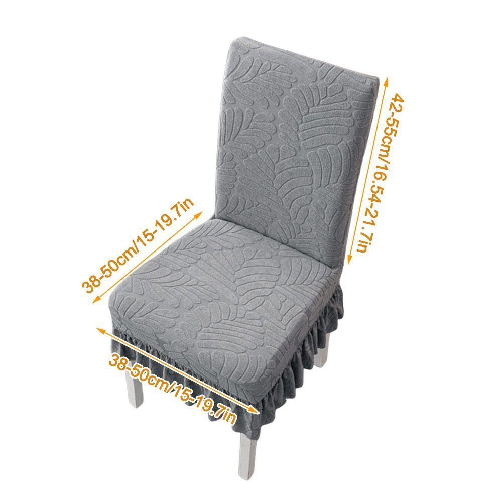 High-elastic Dining Chair Cover Anti-dirty Jacquard Stool Slipcover Skirt Edge Soft Backrest Protector for Home Decoration