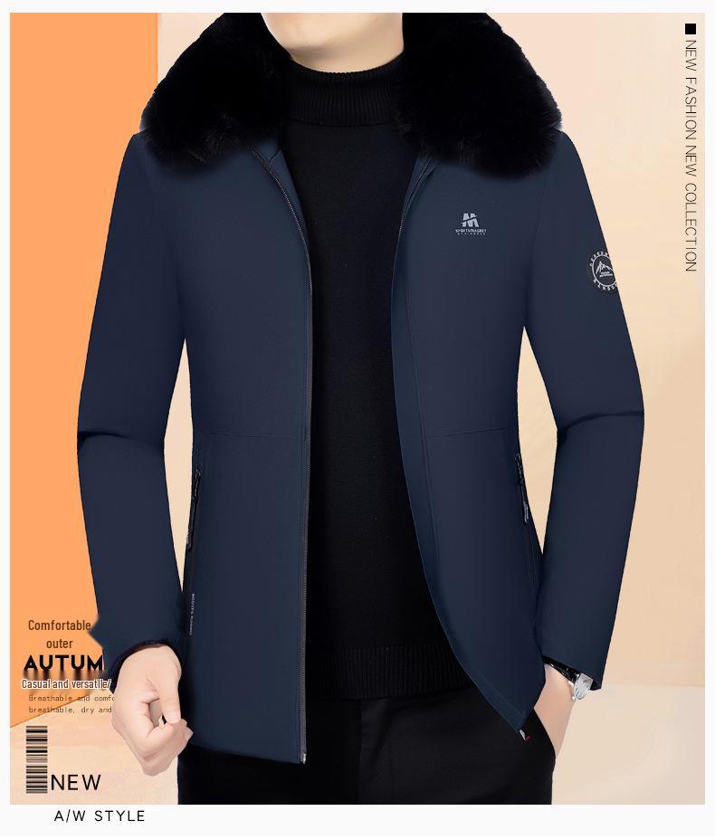 Men's Detachable Hat Cotton Winter Jacket – Thickened Warm Outerwear for Autumn/Winter