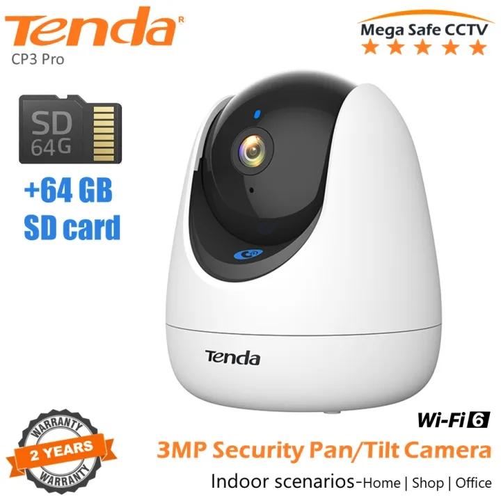 Tenda RP3 Pro 3MP Indoor Security Camera WiFi6 Two-Way Audio 360° All-Round Vision for Home Security Baby Monitoring Optional SD