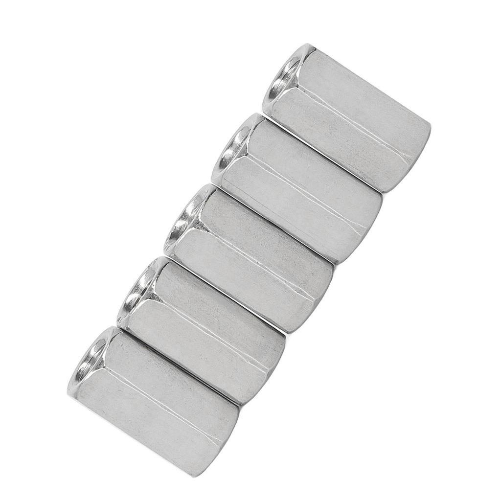 20 STÜCKE Sechskant-Verbindungsmuttern 304 Edelstahl Lang Feingewinde Verbindungsmuttern Wartungsteile