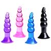 Unisex Pleasure Flexible Beads Anal Sex Toy Butt Plug Insert with Suction