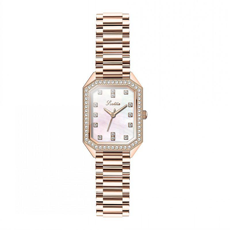 Fashion Ladies Watch Square Diamond Dial Watch Femininity Stainless Steel Strap Personalized Watch