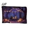 Smooth Zipper Bag Storage Bag with Zipper Thickened Polyester Large Capacity Colorful Printed Cosmetic Halloween Witch Pumpkin Pattern Pouch Durable
