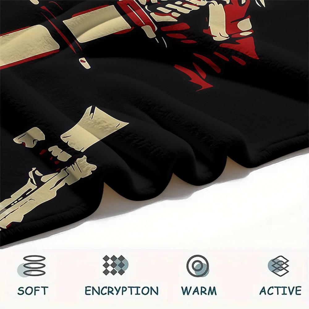 1PC Devil May Cry Print Flannel Blanket, High quality All Seasons, Home Decor, Warmth and Comfort, Perfect for Christmas Gifts