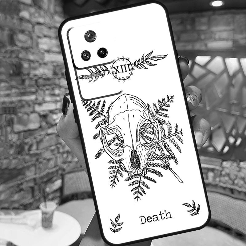 Death Tarot Cat Case For Xiaomi 13 14 15 Ultra 11T 12T 13T 14T Pro POCO X7 Pro X3 X5 X6 M6 F5 F6 Pro Cover
