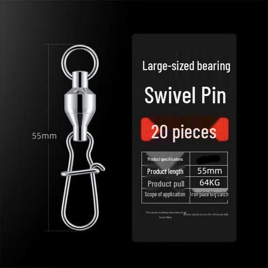 Large Size 304 Stainless Steel Bearing Ring Connector with Enhanced Pin for Fishing.