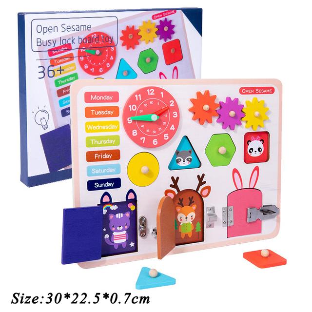 Children Unlock Busy Board Toys Montessori Teaching Life Skills Training DIY Activity Board Education Learning Toy For Preschool