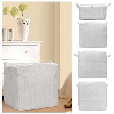 Large-Capacity Clothes Storage Bag Closet Organizers Dust-proof Quilt Storage Basket with Lids Zipper With Handle
