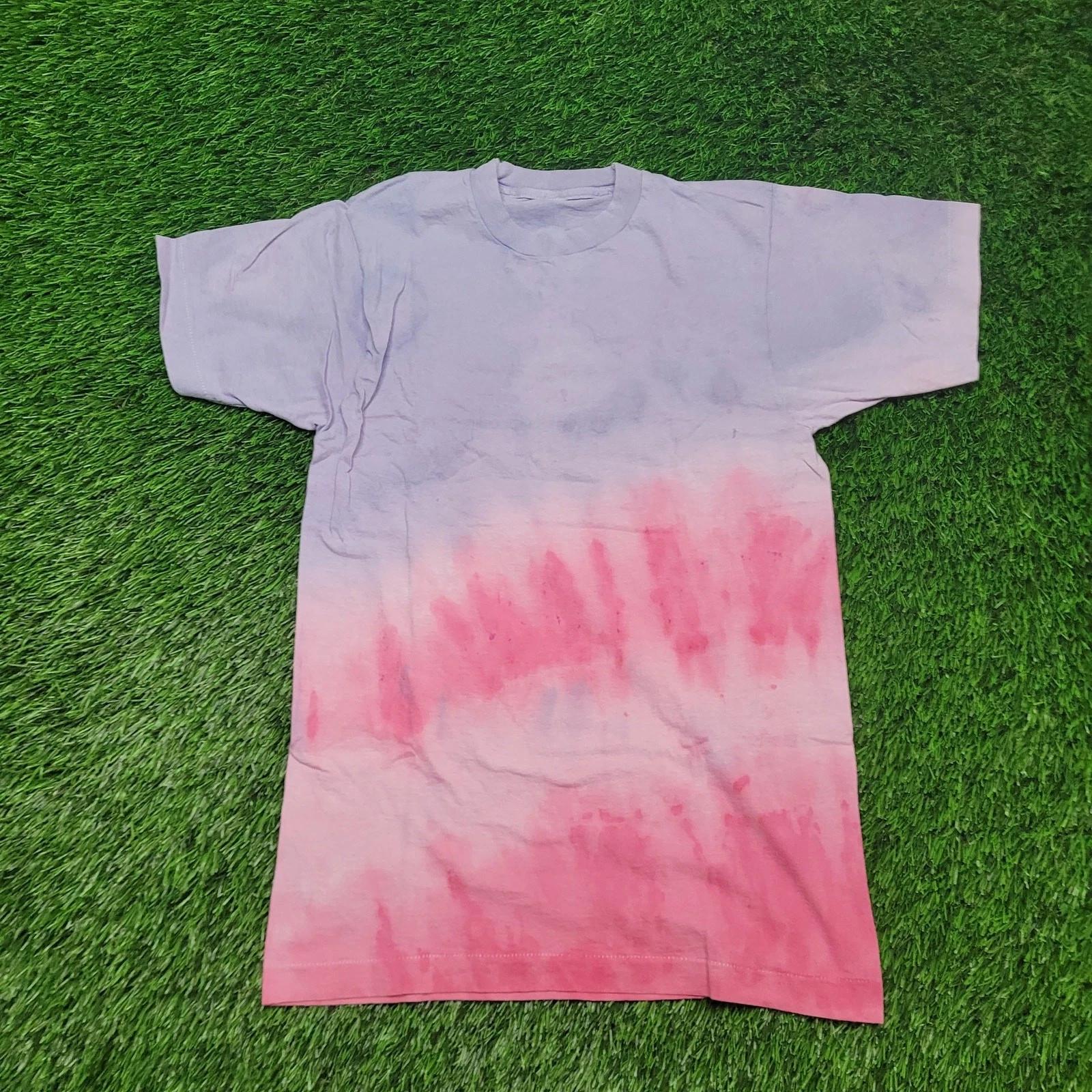 

VTG 80s Single Stitch T-Shirt Mens XS Ombre Tie Dye Blank USA Made L