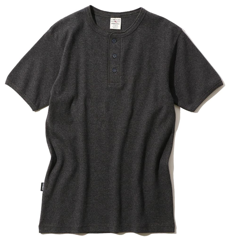 AVIREX DAILY RIB HENLYNECK TEE 6143504 men's M charcoal