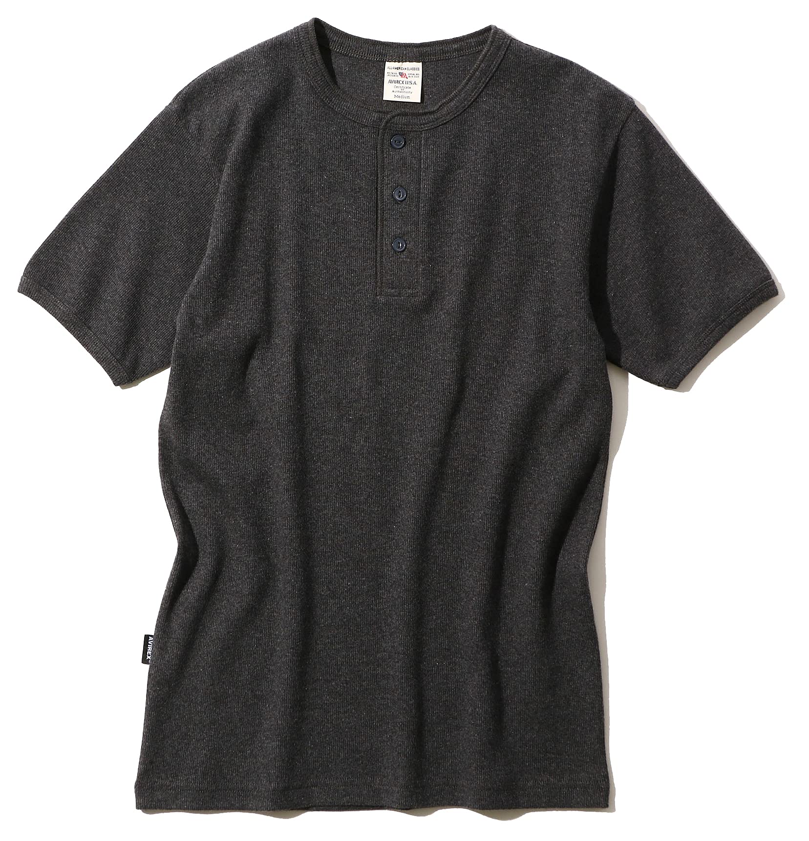 AVIREX DAILY RIB HENLYNECK TEE 6143504 men s S charcoal